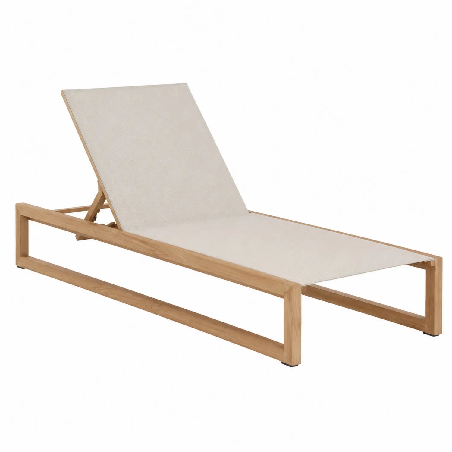 Leżanka ogrodowa drewno teak beżowa 200x70cm