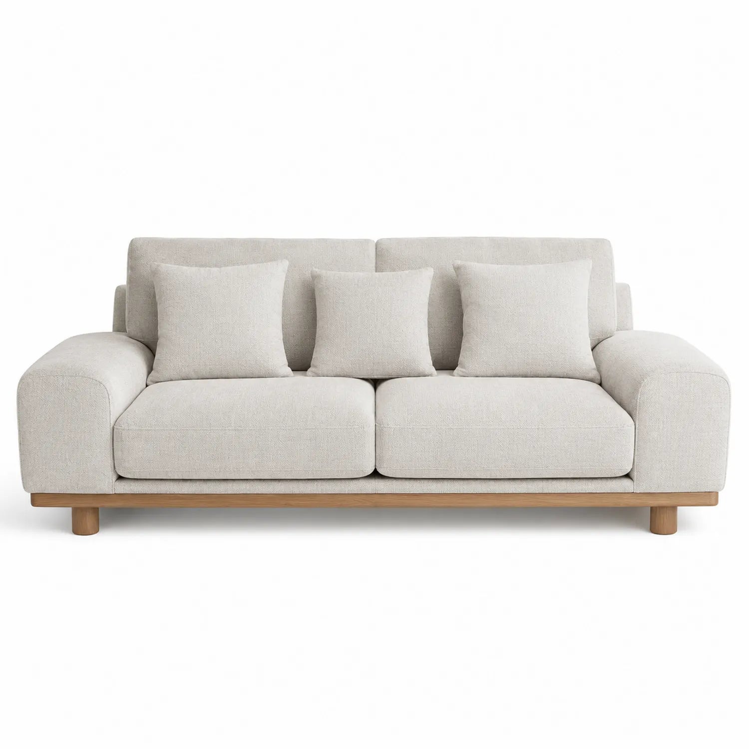 Sofa trzyosobowa tkanina jasnoszara 200x90x75 cm