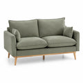 Sofa dwuosobowa tkanina drewniana zielona 150 cm