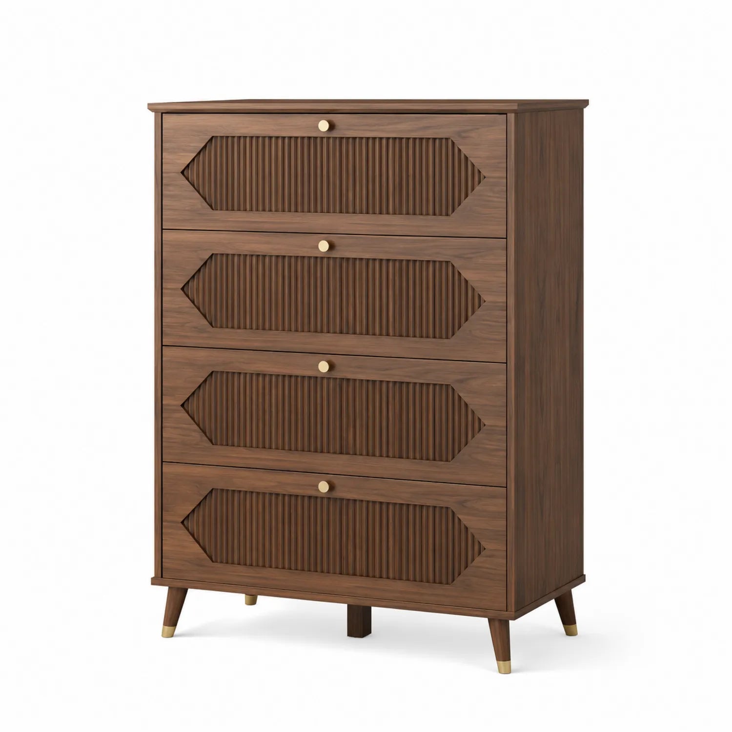 Komoda z czterema szufladami z drewna orzechowego 90cm x 40cm x 110cm