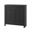 Kredens prostokątny czarny z płyty MDF 80x30x95 cm