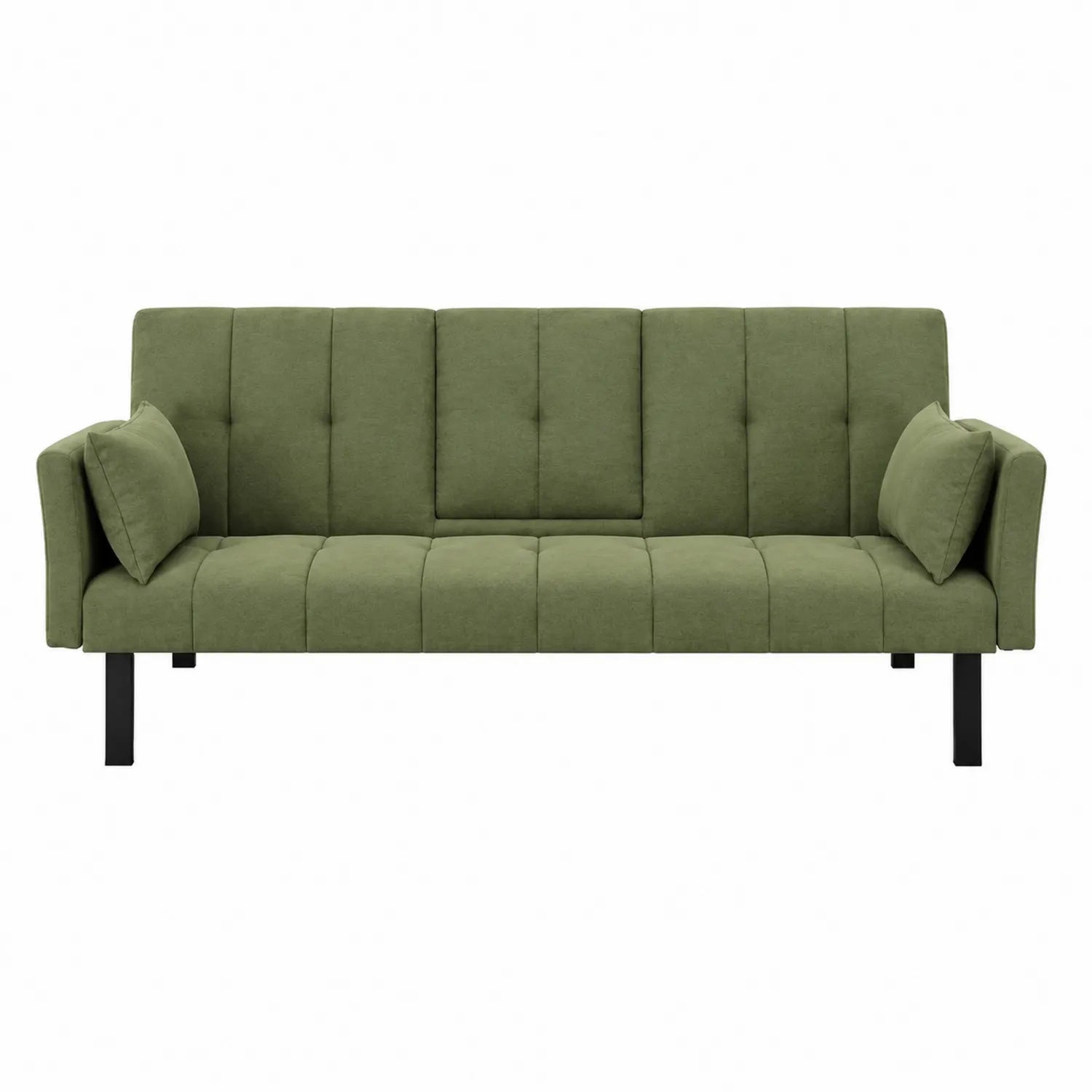 Sofa rozkładana z tkaniny zielona 200x85x40 cm