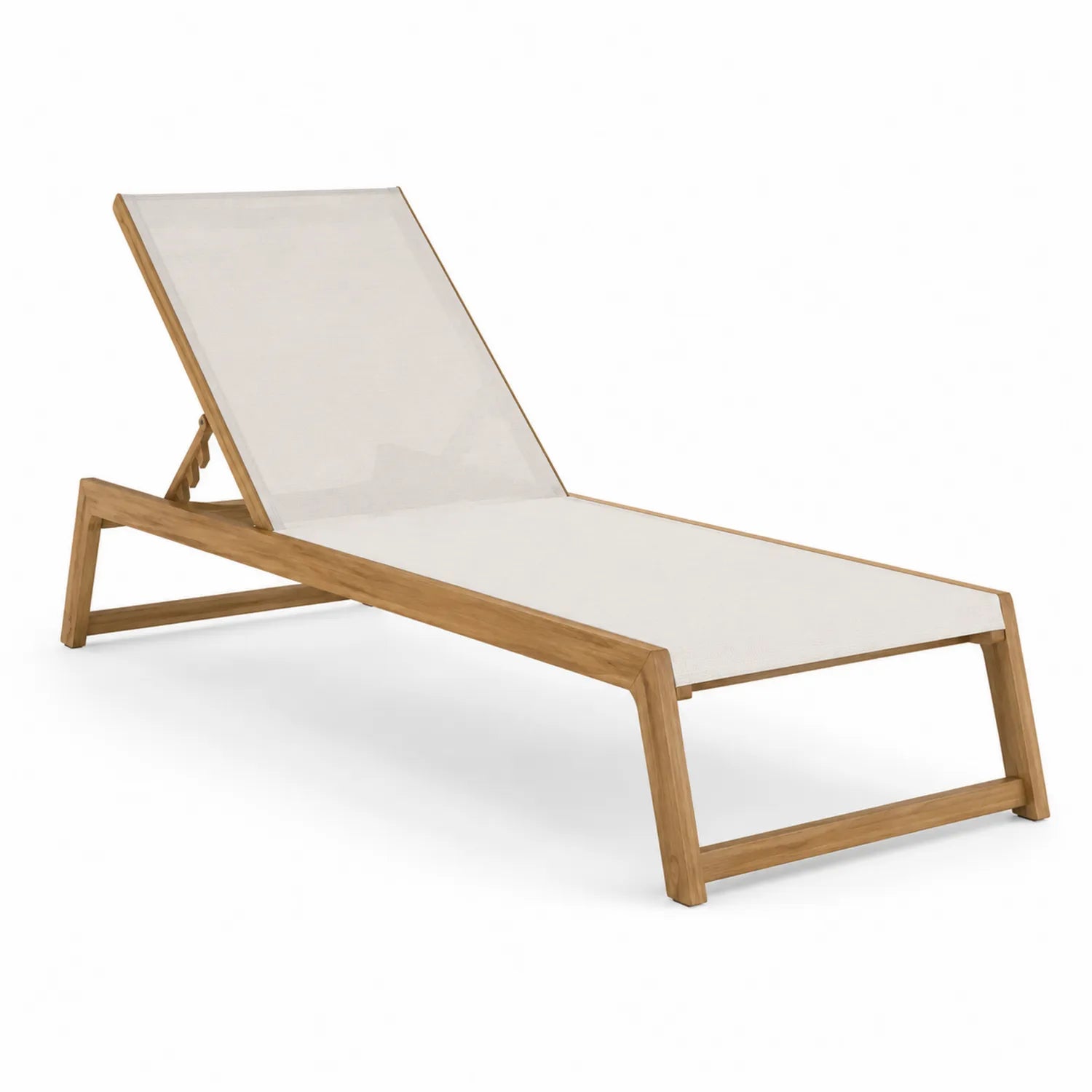 Leżak ogrodowy drewno teak beżowy 200 cm