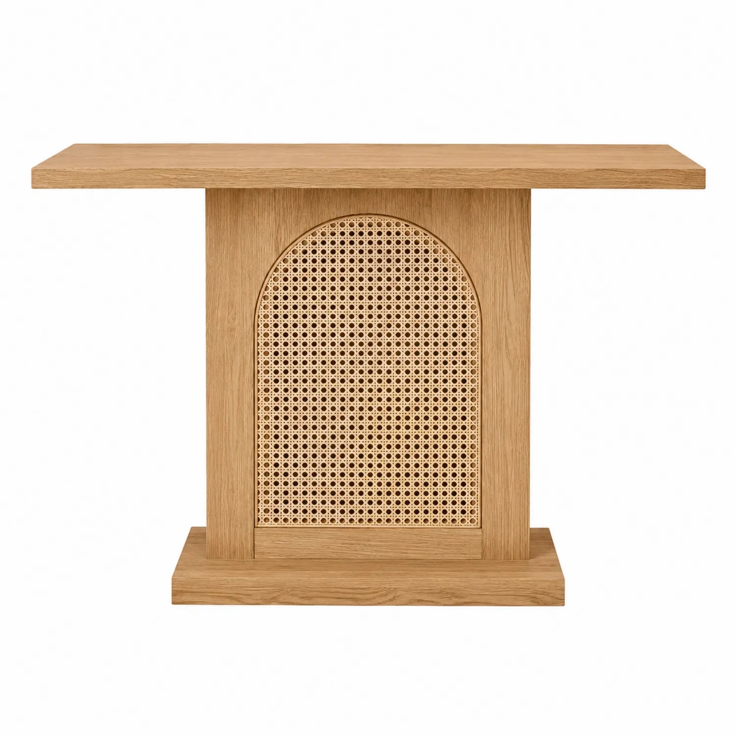 Konsola z drewna dębowego i rattanu 120cm