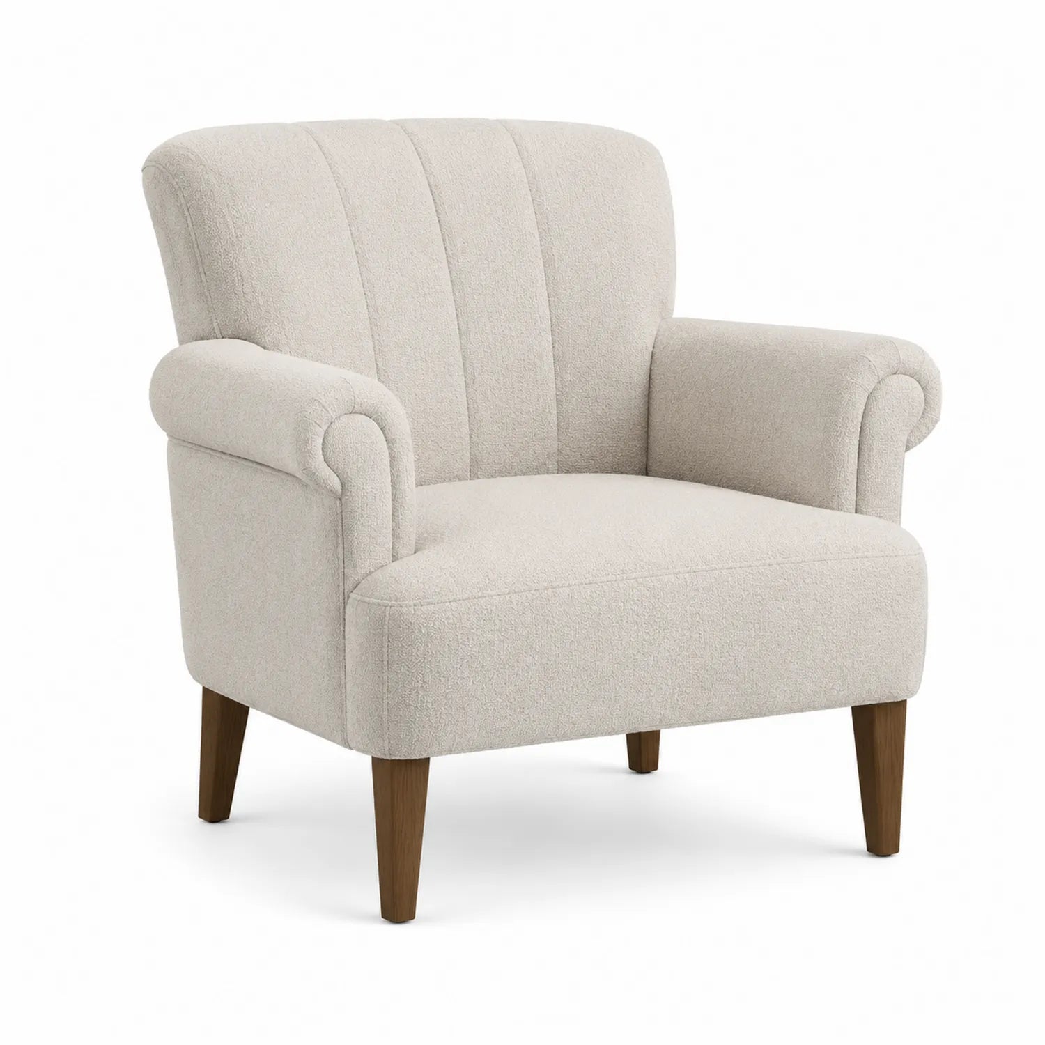Fotel tapicerowany kremowy 80 cm