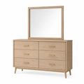 Komoda z Lustrem 6 Szuflad MDF Dąb Naturalny