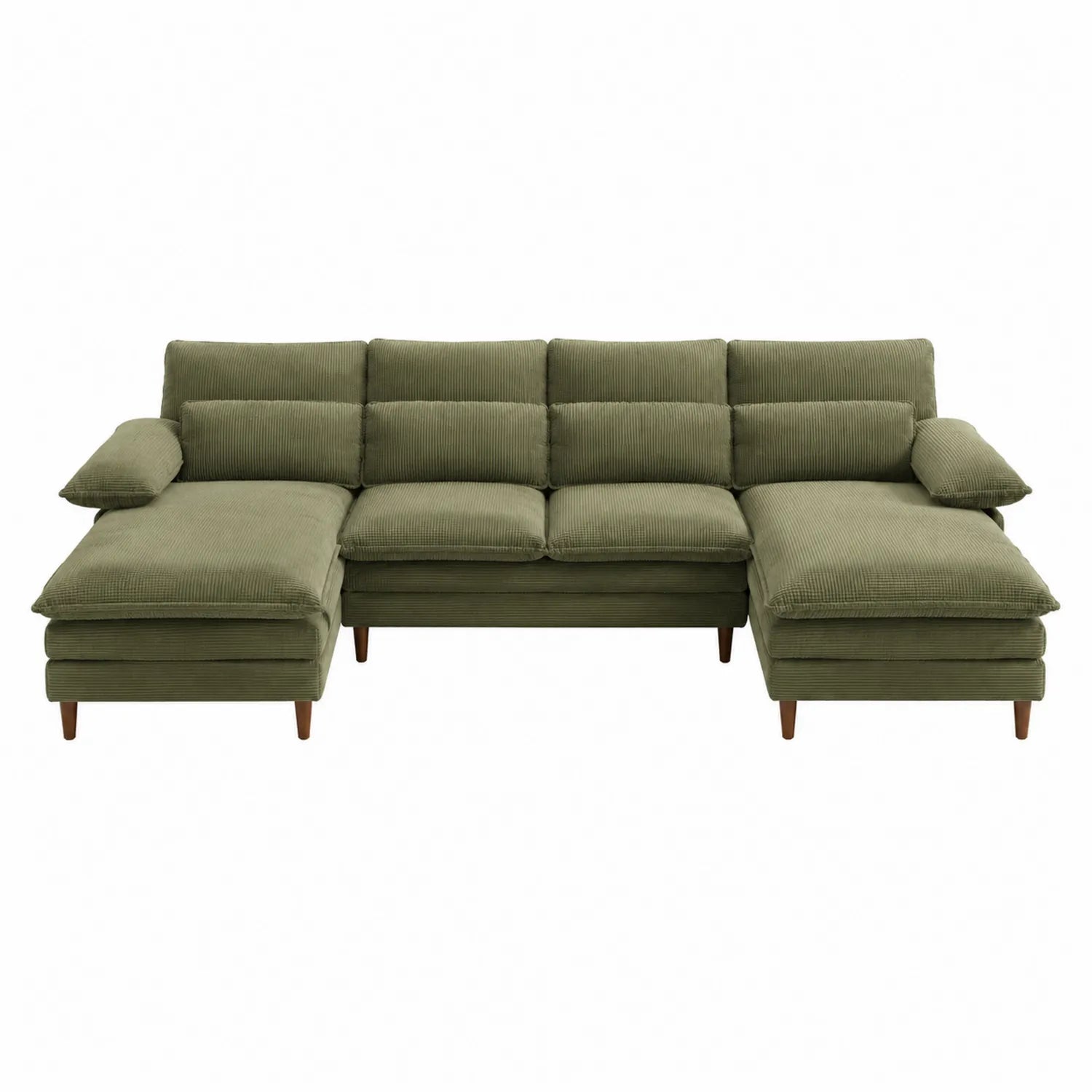 Narożnik sztruksowy zielony 250x150x85 cm